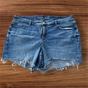 Torrid Perfect 5” Denim Shorts Size 20 Vintage Stretch Frayed Hem Summer